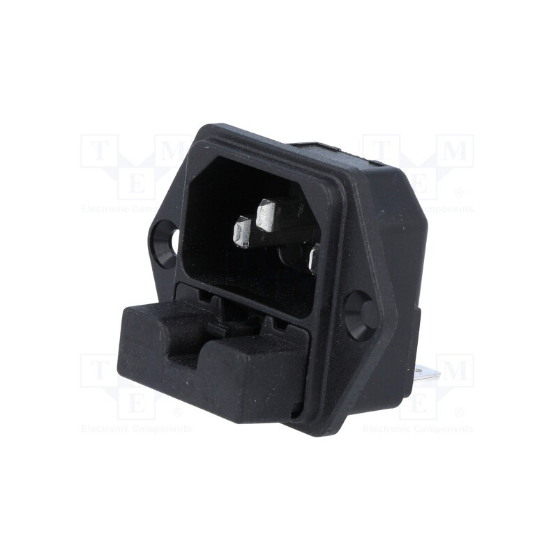 1 pcs x SCHURTER - 6220.22 - Connector: AC supply, socket, male, 10A, 250VAC, IEC 60320, C14 (E)