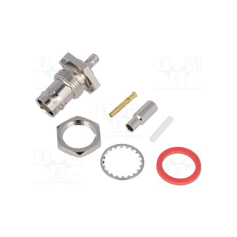 1 pcs x AMPHENOL RF - B6421E1-ND3G-5-50 - Socket, BNC, female, straight, 50Ω, crimped, for panel mounting