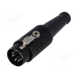 1 pcs x DELTRON - 591-0500 - Plug, DIN, male, PIN: 5, Layout: 180°, straight, for cable, soldering