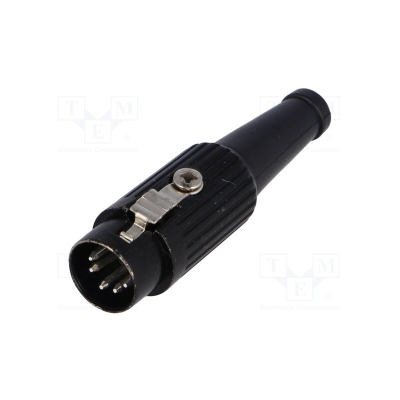 1 pcs x DELTRON - 591-0500 - Plug, DIN, male, PIN: 5, Layout: 180°, straight, for cable, soldering