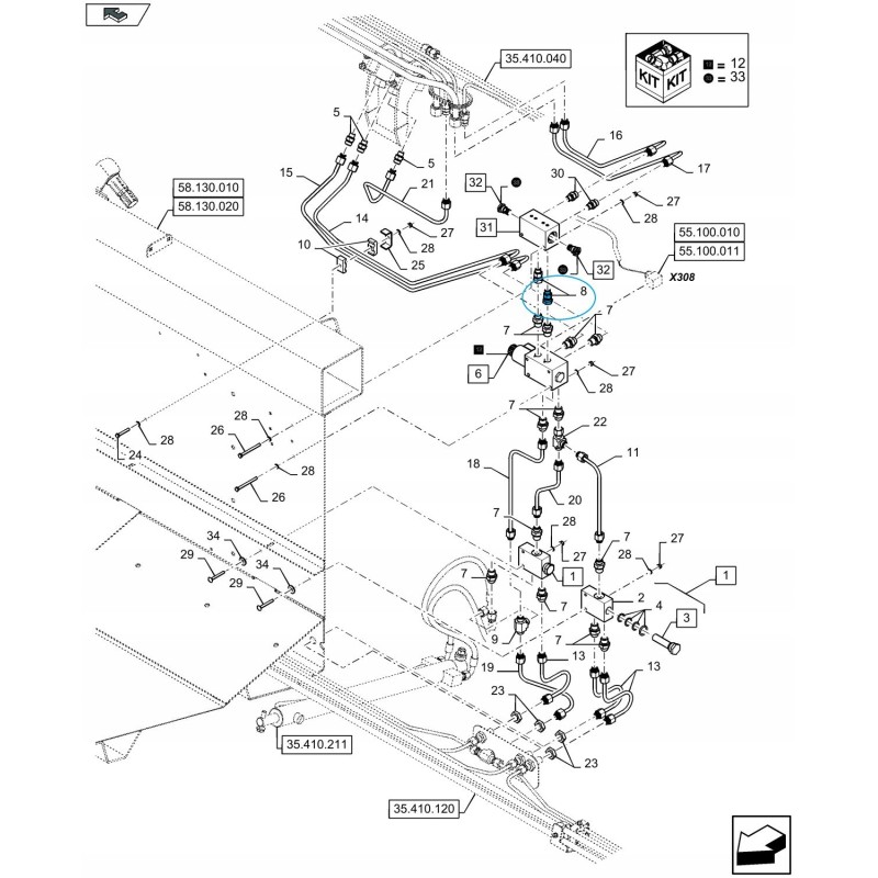 Hydraulic connector for the HEDE floor adjustment system