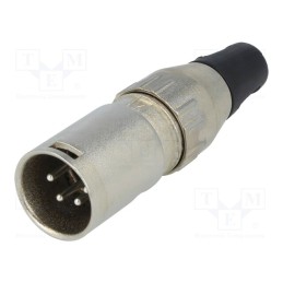 1 pcs x DELTRON - 701-0400 - Plug, XLR, male, PIN: 4, straight, for cable, soldering, 50V, 10A