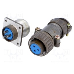 1 pcs x CONNFLY - DS1110-08-03LYP - Connector: circular, socket,plug, DS1110-08, male,female, PIN: 3