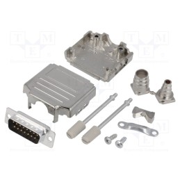 1 pcs x ENCITECH - DPPK15-M-DBP-K - D-Sub, PIN: 15, plug, male, soldering, for cable, black