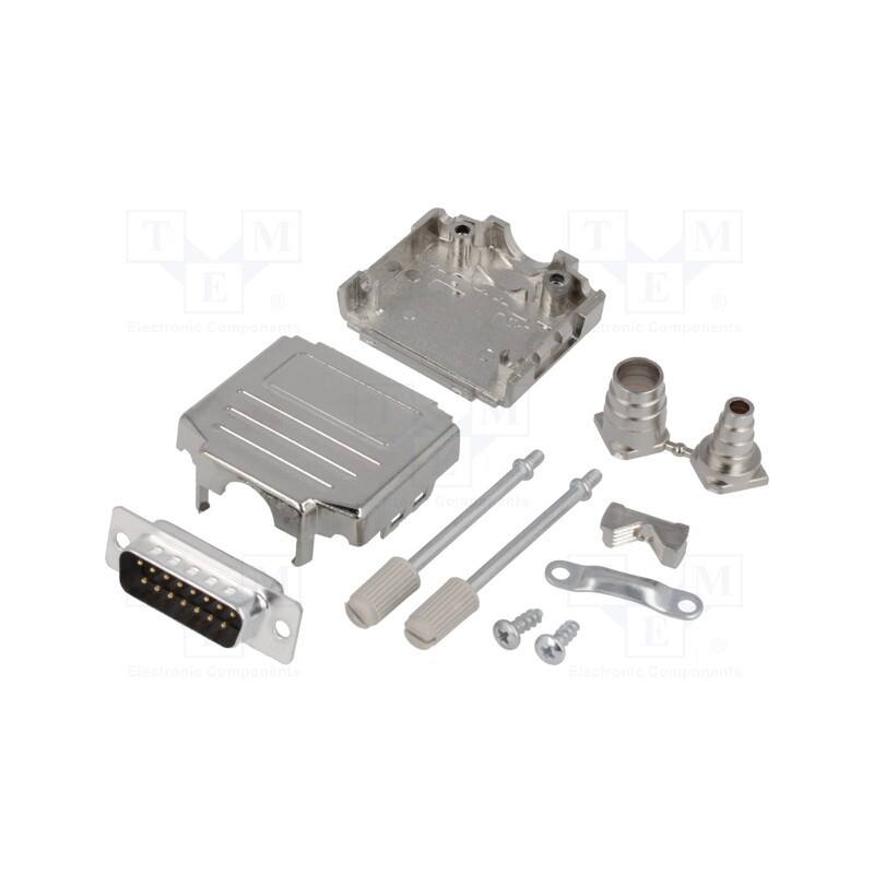 1 pcs x ENCITECH - DPPK15-M-DBP-K - D-Sub, PIN: 15, plug, male, soldering, for cable, black