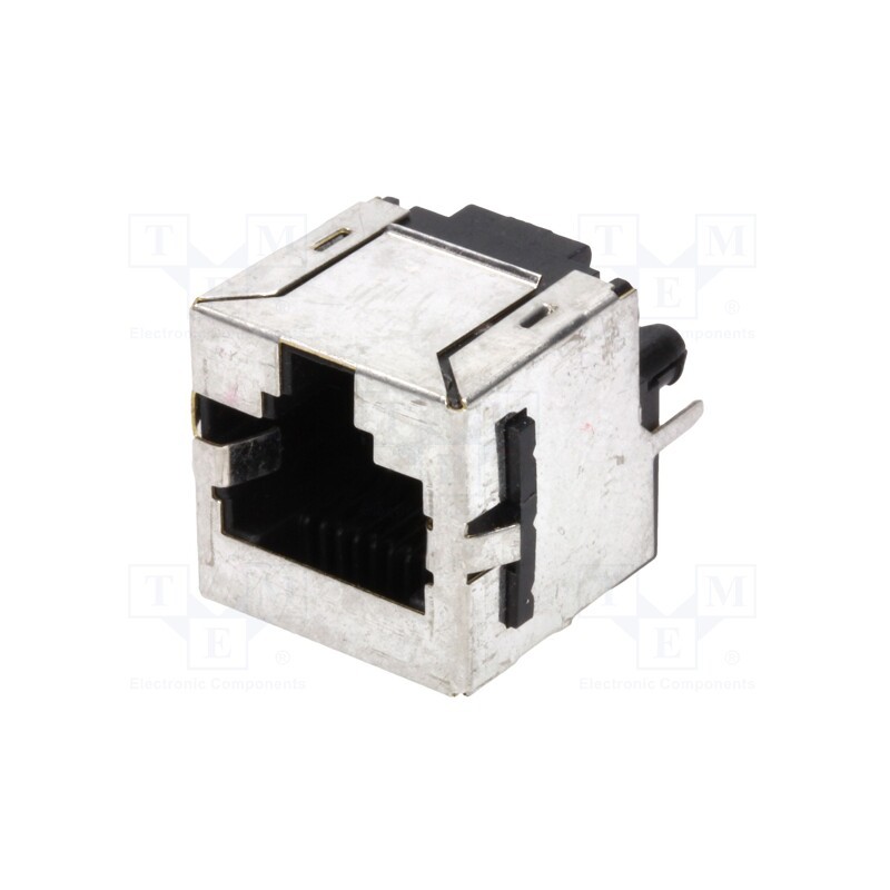 1 pcs x TE Connectivity - 5557730-1 - Socket, RJ45, PIN: 8, with panel stop blockade, Layout: 8p8c, THT