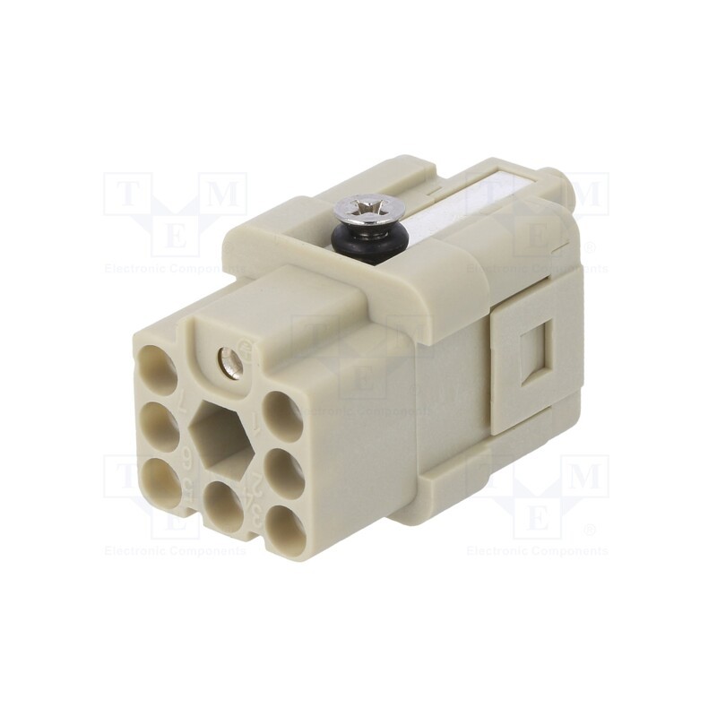 1 pcs x DEGSON ELECTRONICS - DQ-007-FC - Connector: HDC, contact insert, female, DQ, PIN: 7, 7+PE, size D3A