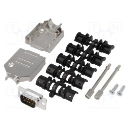 1 pcs x ENCITECH - DTZK09-DMP-K - D-Sub, PIN: 9, plug, male, soldering, for cable, black