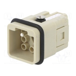 1 pcs x DEGSON ELECTRONICS - DQ-007-MC - Connector: HDC, contact insert, male, DQ, PIN: 7, 7+PE, size D3A