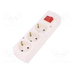 1 pcs x JONEX - 5907570028524 - Connector: AC supply, female, splitter, 2P+PE, 250VAC, 16A, white