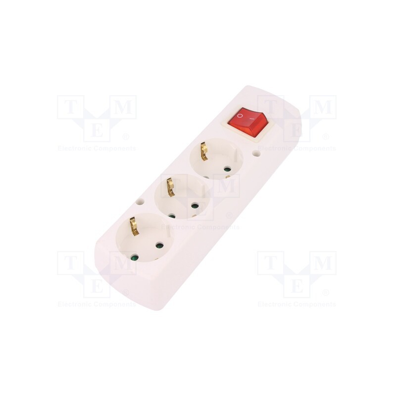 1 pcs x JONEX - 5907570028524 - Connector: AC supply, female, splitter, 2P+PE, 250VAC, 16A, white