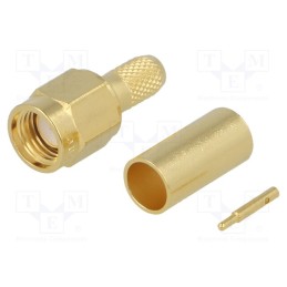 1 pcs x TELEGu00c4RTNER - J01150A0041 - Plug, SMA, male, straight, 50Ω, soldering,crimped, for cable, PTFE