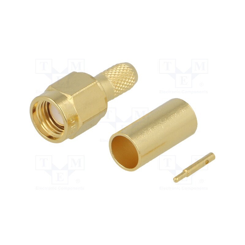 1 pcs x TELEGu00c4RTNER - J01150A0041 - Plug, SMA, male, straight, 50Ω, soldering,crimped, for cable, PTFE