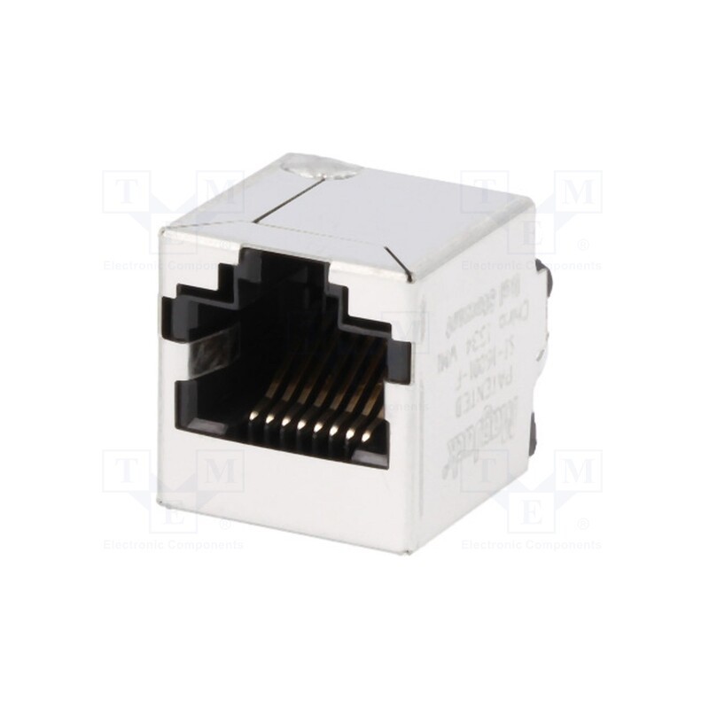 1 pcs x BEL FUSE - SI-46001-F - Socket, RJ45, PIN: 8, shielded,with LED, Layout: 8p8c, THT, straight