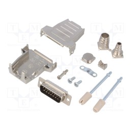 1 pcs x ENCITECH - DSSK15-M-DBP-K - D-Sub, PIN: 15, plug, male, soldering, for cable, black