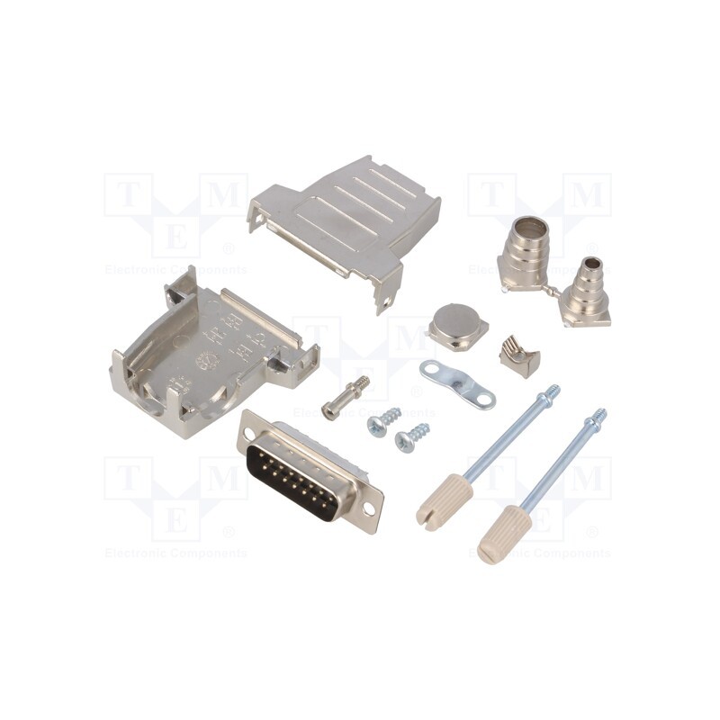 1 pcs x ENCITECH - DSSK15-M-DBP-K - D-Sub, PIN: 15, plug, male, soldering, for cable, black