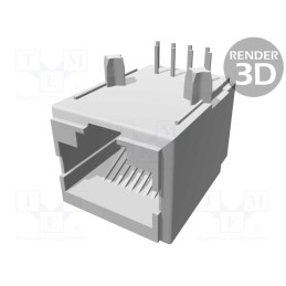 1 pcs x TE Connectivity - 5558341-1 - Socket, RJ45, PIN: 8, Layout: 8p8c, on PCBs, THT