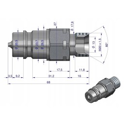 Hydraulic quick connector plug m20x1 5 external thread euro 9100822w