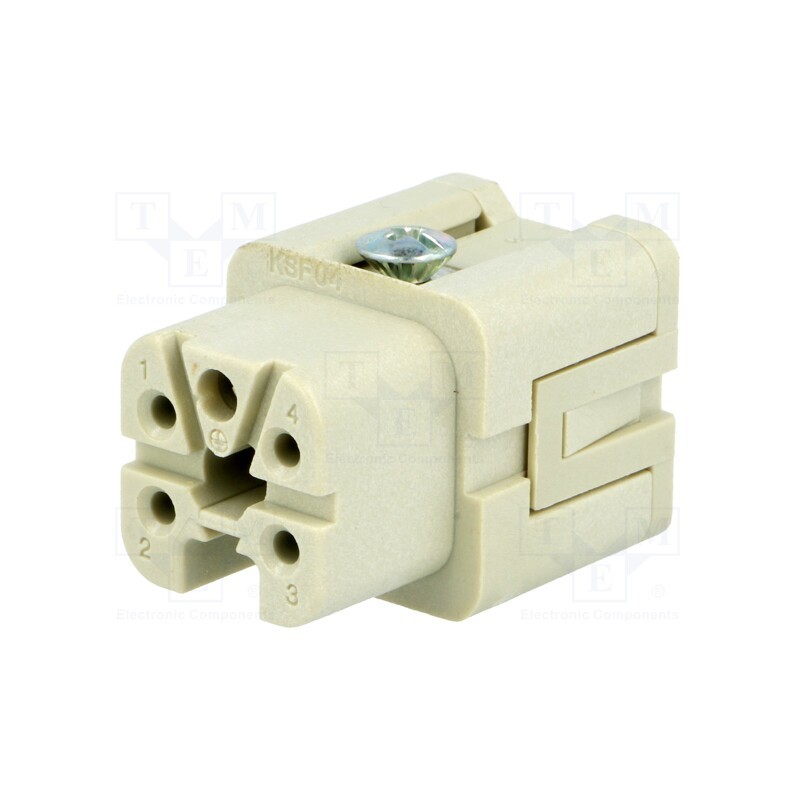 1 pcs x ILME - CKSF 04 - Connector: HDC, contact insert, female, CKS, PIN: 5, 4+PE, 10A, 400V
