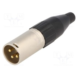 1 pcs x AMPHENOL - AC3MMJ-AU - Plug, XLR, male, PIN: 3, straight, for cable, soldering, gold-plated