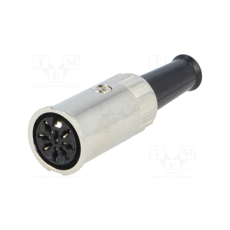 1 pcs x LUMBERG - 0122 08-1 - Plug, DIN, female, with strain relief, PIN: 8, Layout: 270°, 0.75mm2