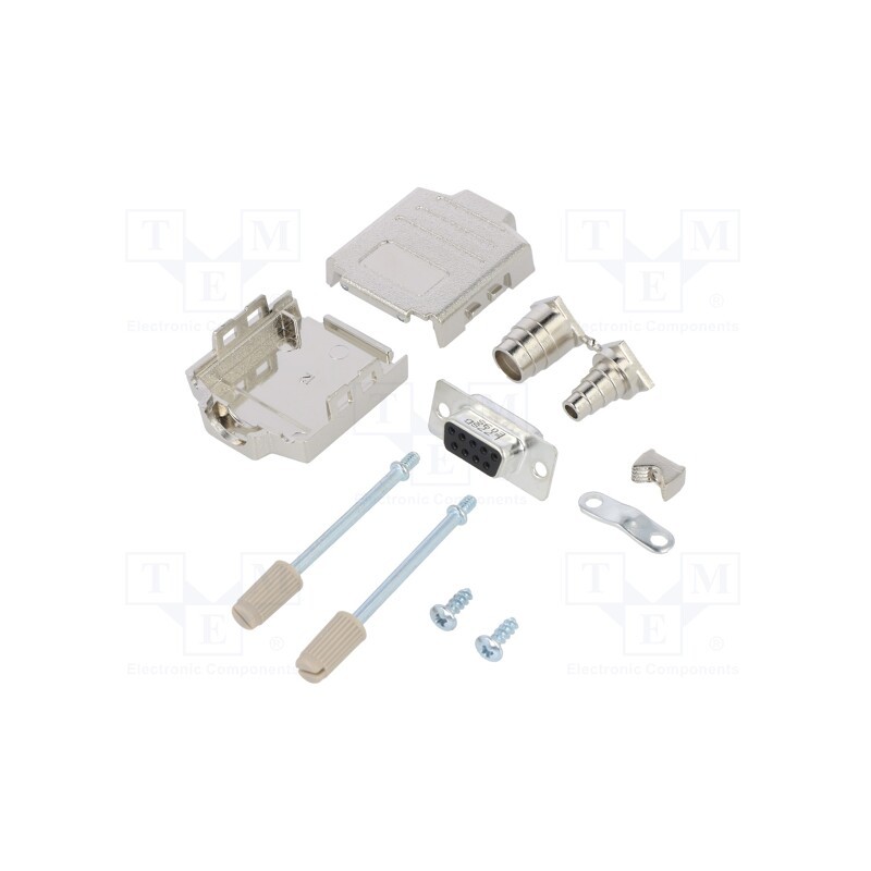 1 pcs x Amphenol Communications Solutions - L17DPPK09-M+L77SDE09S - D-Sub, PIN: 9, female, straight, soldering, for cable, gold 