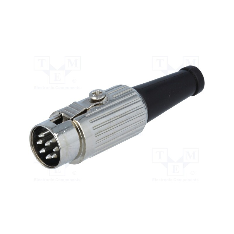 1 pcs x DELTRON - 590-0800 - Plug, DIN, male, PIN: 8, Layout: 270°, straight, for cable, soldering