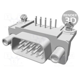 1 pcs x TE Connectivity - 5747840-6 - D-Sub, PIN: 9, socket, male, angled 90°, THT, UNC 4-40, AMPLIMITE