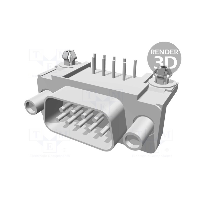 1 pcs x TE Connectivity - 5747840-6 - D-Sub, PIN: 9, socket, male, angled 90°, THT, UNC 4-40, AMPLIMITE