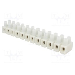 1 pcs x SIMET - 89094110 - Terminal block, screw terminal, 10mm2, 500V, 57A, ways: 12, white