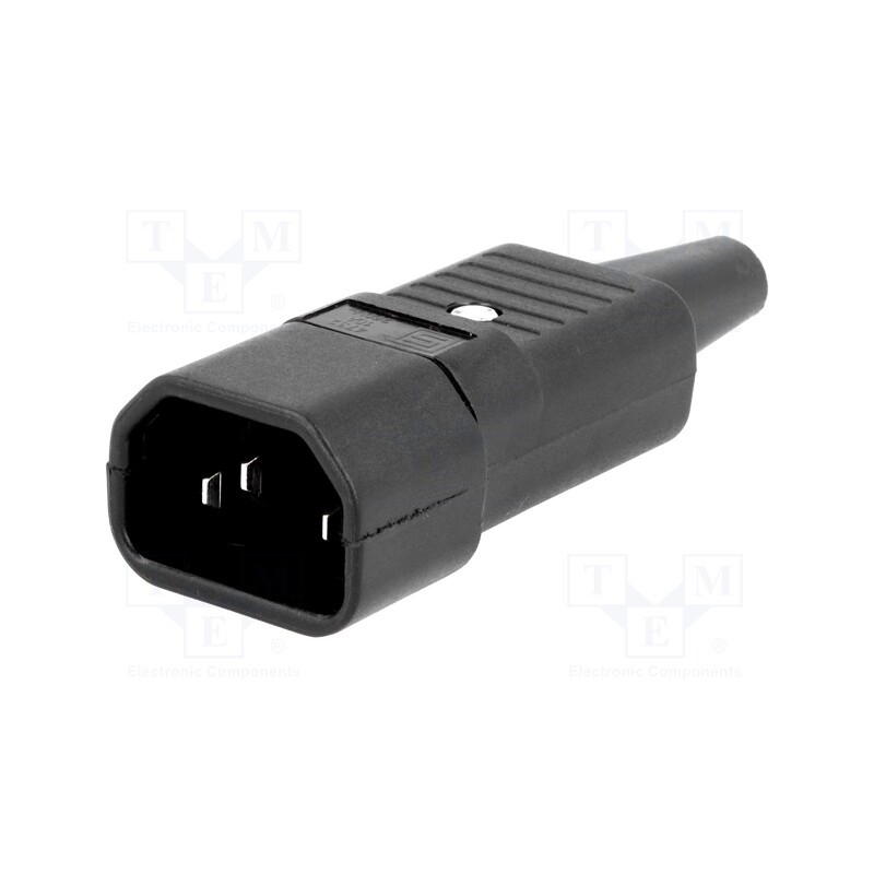 1 pcs x SCHURTER - 4732 - Connector: AC supply, plug, male, 10A, 250VAC, IEC 60320, C14 (E)