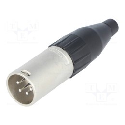 1 pcs x AMPHENOL - AC4M - Plug, XLR, male, PIN: 4, straight, for cable, soldering, 133V, 10A