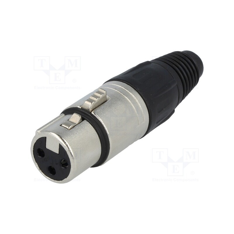 1 pcs x NEUTRIK - NC3FX - Plug, XLR, female, PIN: 3, straight, for cable, soldering, 3.5÷8mm, X