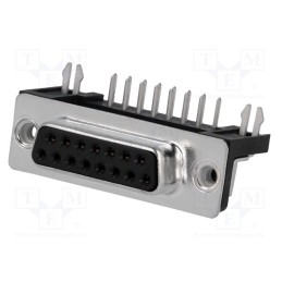 1 pcs x Amphenol Communications Solutions - FCE17-A15SB-4E0 - D-Sub, PIN: 15, socket, female, on PCBs, angled 90°, THT, UNC 4-40