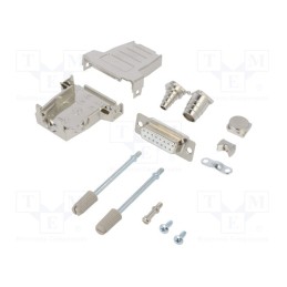 1 pcs x ENCITECH - DSSK15-M-DBS-W-K - D-Sub, PIN: 15, plug, female, soldering, for cable, white