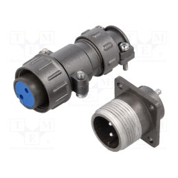 1 pcs x CONNFLY - DS1110-08-02LYP - Connector: circular, socket,plug, DS1110-08, male,female, PIN: 2