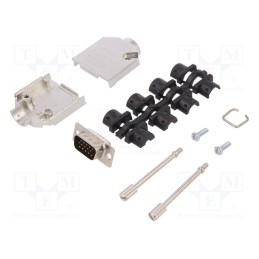 1 pcs x ENCITECH - 6355-0062-01 - D-Sub HD, PIN: 15, plug, male, soldering, for cable, black