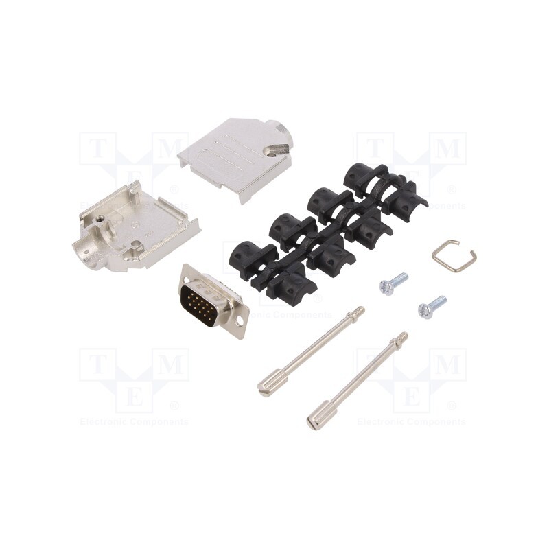 1 pcs x ENCITECH - 6355-0062-01 - D-Sub HD, PIN: 15, plug, male, soldering, for cable, black