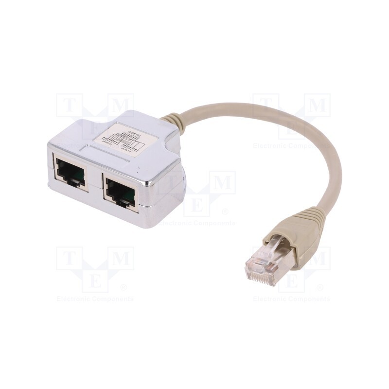 1 pcs x DIGITUS - AT-AGCX2 - Splitter, Cat: 5, shielded, RJ45 socket x2,RJ45 plug