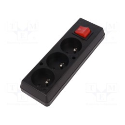 1 pcs x JONEX - 5907570021969 - Connector: AC supply, female, splitter, 2P+PE, 250VAC, 16A, black