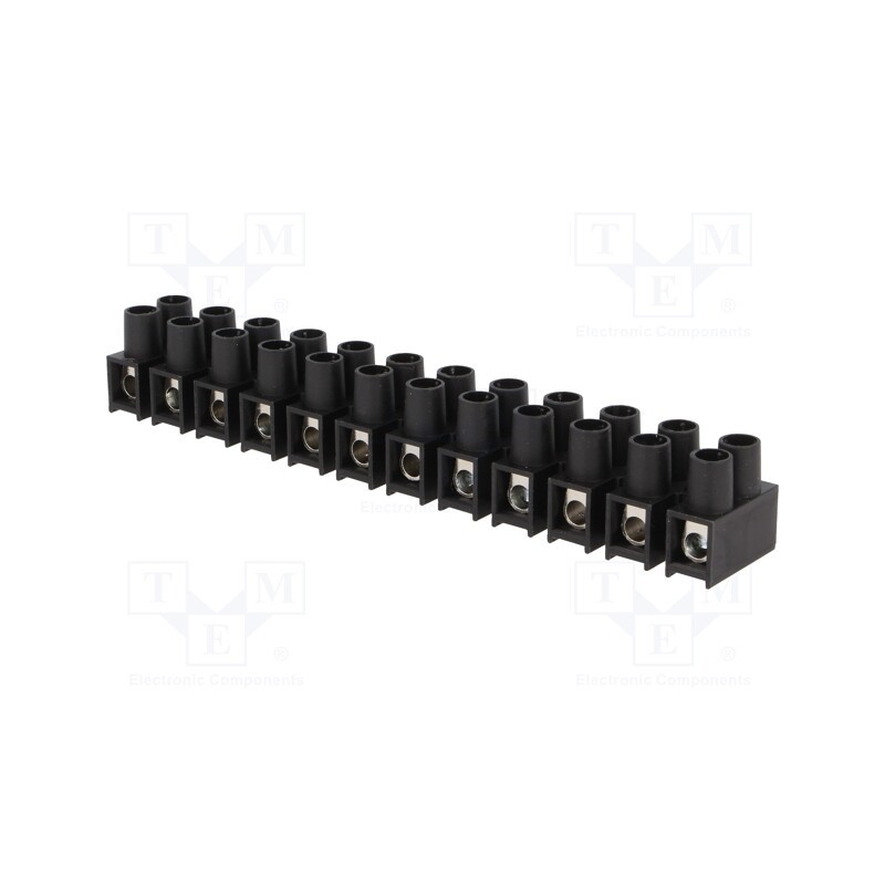1 pcs x SIMET - 22512217 - Terminal block, screw terminal, 10mm2, 400V, 57A, ways: 12, black