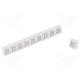 1 set x POKu00d3J - B51-72D2 - Marker, white, Width: 4.5mm, PCV, Marking: 21-30, -30÷100°C, push-in