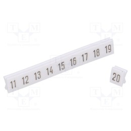 1 set x POKu00d3J - B51-72D1 - Marker, white, Width: 4.5mm, PCV, Marking: 11-20, -30÷100°C, push-in