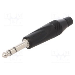 1 pcs x AMPHENOL - TS3PBM - Plug, Jack 6,3mm, male, stereo, ways: 3, straight, for cable, black