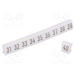 1 set x POKu00d3J - B51-72D3 - Marker, white, Width: 4.5mm, PCV, Marking: 31-40, -30÷100°C, push-in