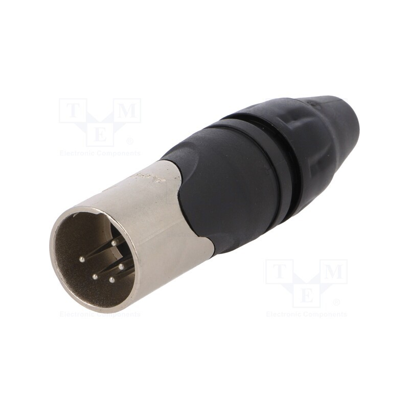 1 pcs x AMPHENOL - AX5M - Plug, XLR, male, PIN: 5, straight, for cable, soldering, 133V, 7.5A