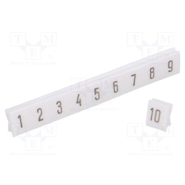 1 set x POKu00d3J - B51-72D0 - Marker, white, Width: 4.5mm, PCV, Marking: 1-10, -30÷100°C, push-in