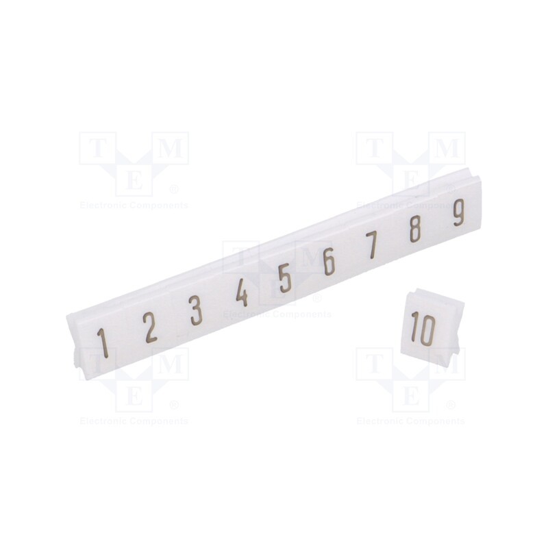 1 set x POKu00d3J - B51-72D0 - Marker, white, Width: 4.5mm, PCV, Marking: 1-10, -30÷100°C, push-in