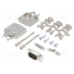 1 pcs x ENCITECH - 6355-0006-01 - D-Sub, PIN: 9, plug, male, straight, soldering, for cable, black