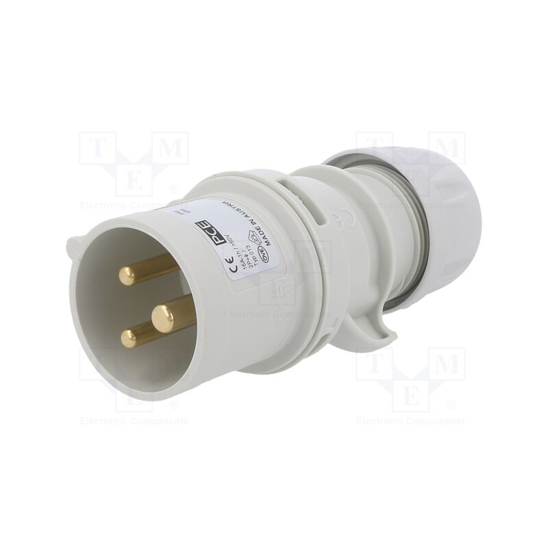 1 pcs x PCE - 013-1 - Connector: AC supply, plug, male, 16A, 50VAC, IEC 60309, IP44, PIN: 3
